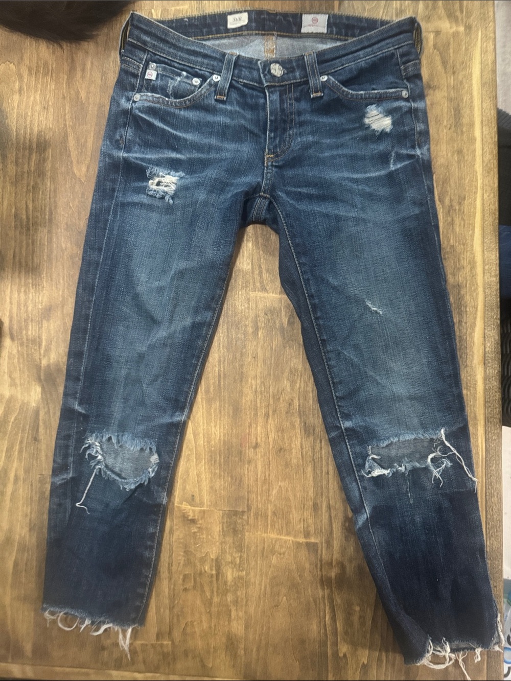 Women’s Distressed Dark Blue Slim Jeans